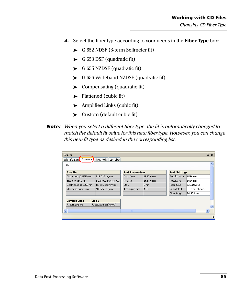 EXFO FastReporter Data Post-Processing Software User Manual | Page 91 / 256