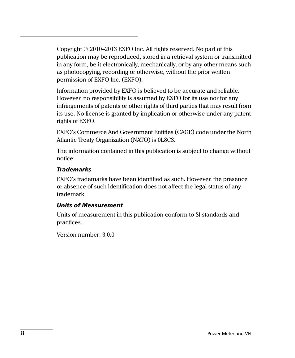 EXFO Inline Power Meter User Manual | Page 2 / 43