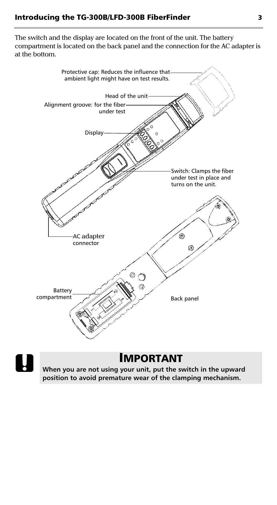 Mportant | EXFO TG-300B Tone Generator User Manual | Page 8 / 27