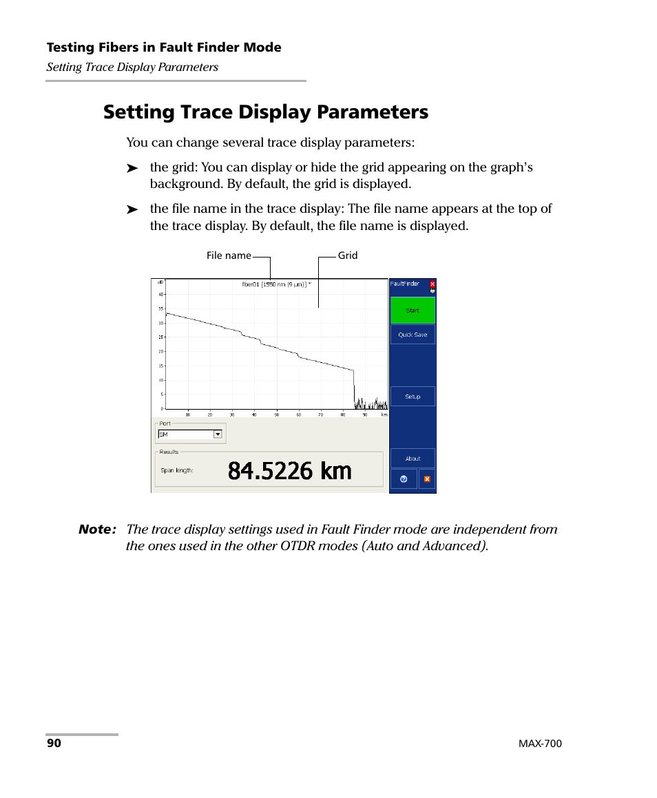 Setting trace display parameters | EXFO MAX-700 User Manual | Page 102 / 381