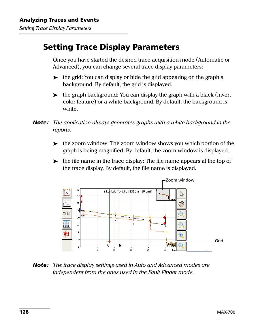 Setting trace display parameters | EXFO MAX-700 User Manual | Page 140 / 381