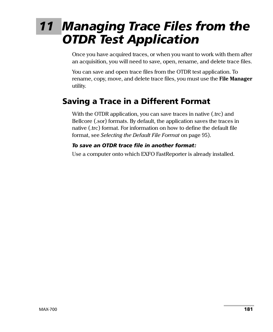 Saving a trace in a different format | EXFO MAX-700 User Manual | Page 193 / 381