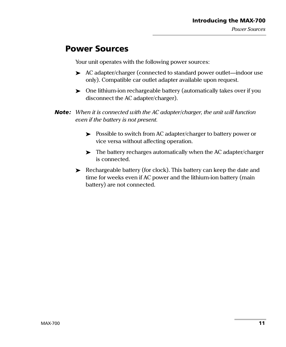 Power sources | EXFO MAX-700 User Manual | Page 23 / 381