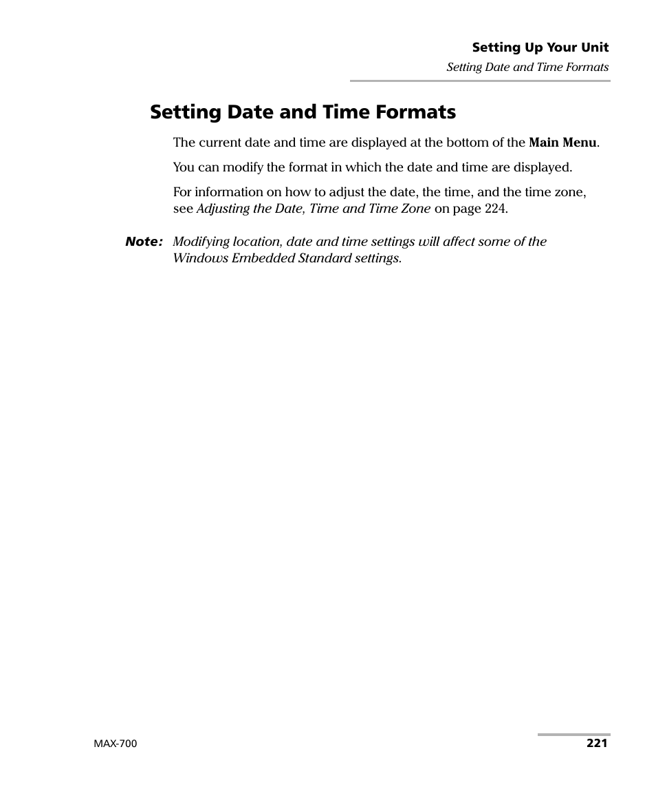 Setting date and time formats | EXFO MAX-700 User Manual | Page 233 / 381