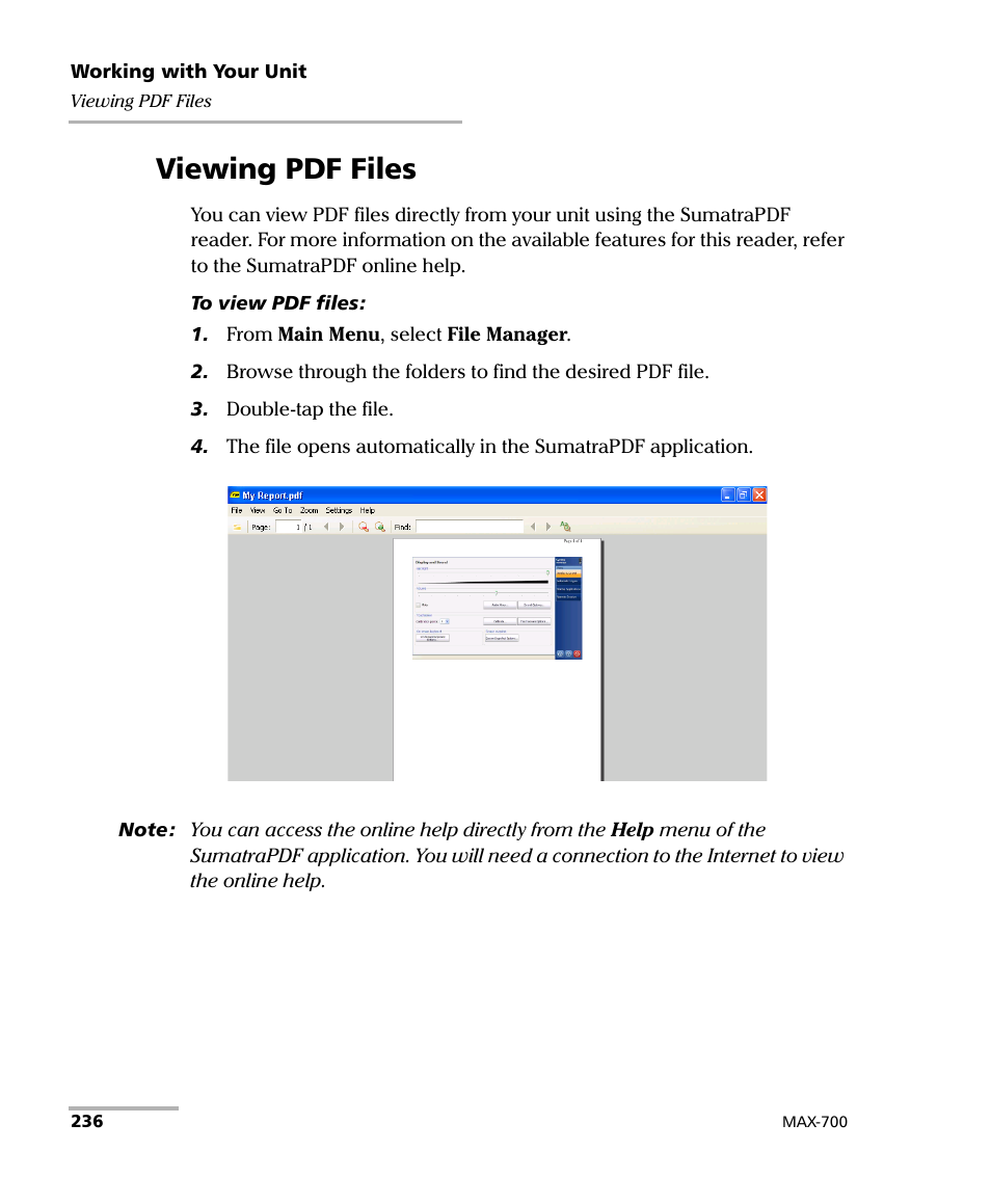 Viewing pdf files | EXFO MAX-700 User Manual | Page 248 / 381