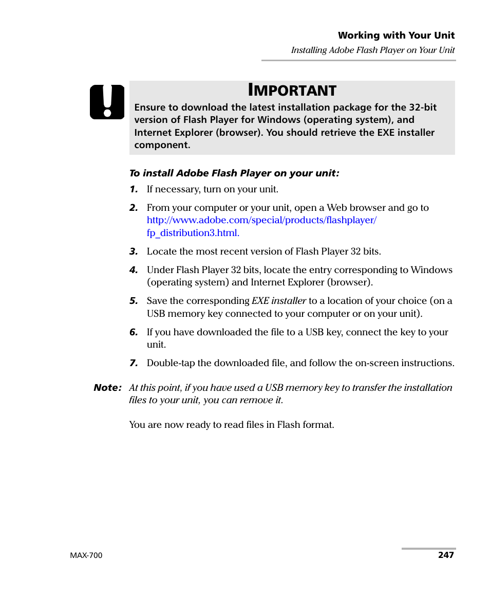 Mportant | EXFO MAX-700 User Manual | Page 259 / 381