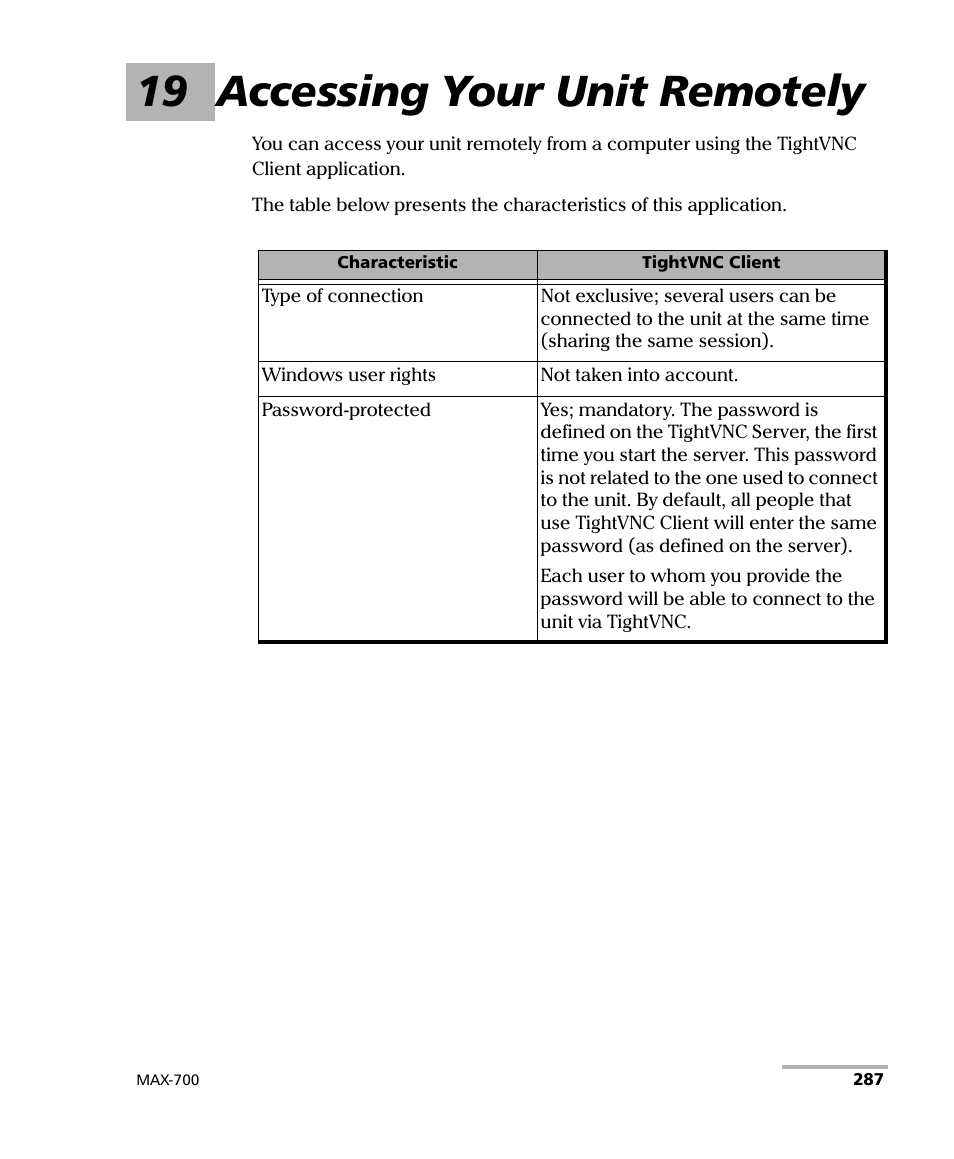 19 accessing your unit remotely | EXFO MAX-700 User Manual | Page 299 / 381