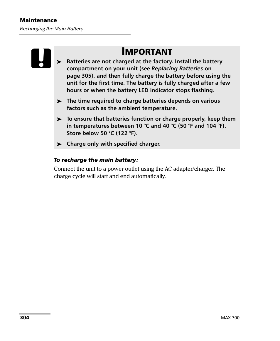 Mportant | EXFO MAX-700 User Manual | Page 316 / 381