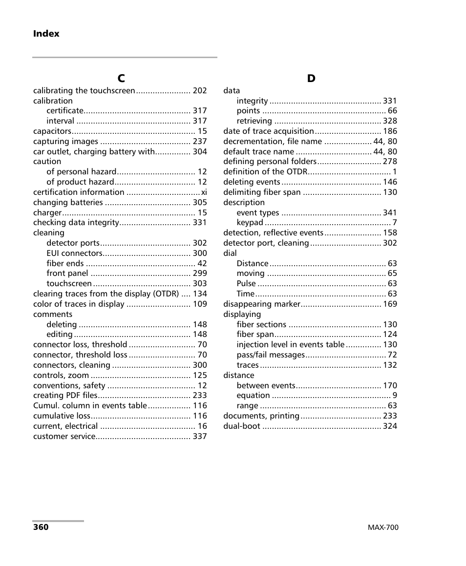 EXFO MAX-700 User Manual | Page 372 / 381