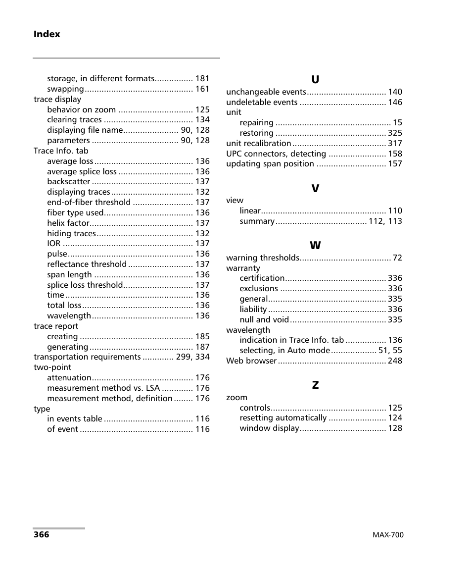 EXFO MAX-700 User Manual | Page 378 / 381