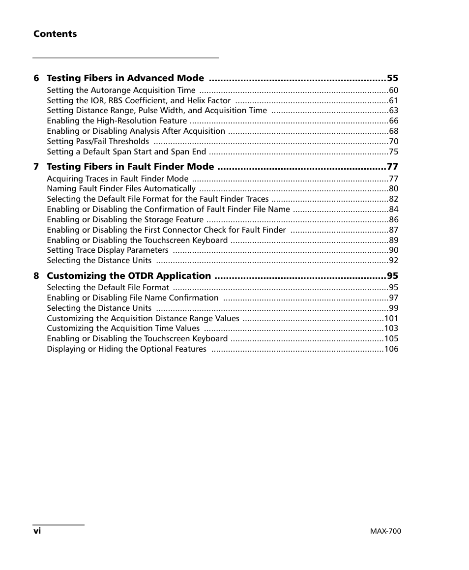 EXFO MAX-700 User Manual | Page 6 / 381