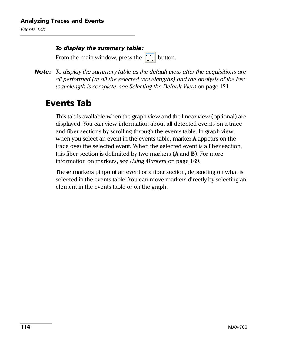 Events tab | EXFO MAX-710-P User Manual | Page 126 / 381