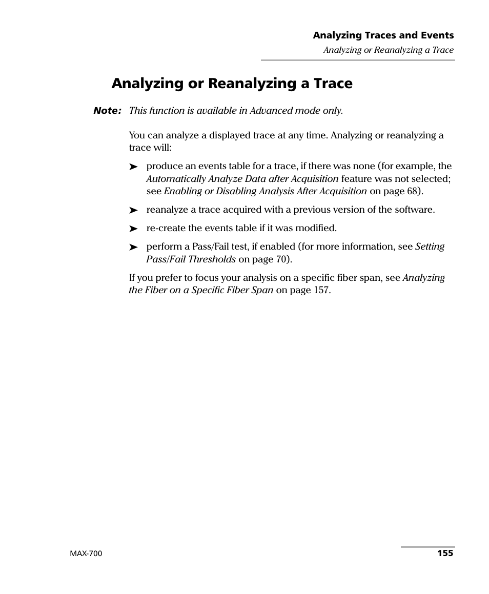 Analyzing or reanalyzing a trace | EXFO MAX-710-P User Manual | Page 167 / 381