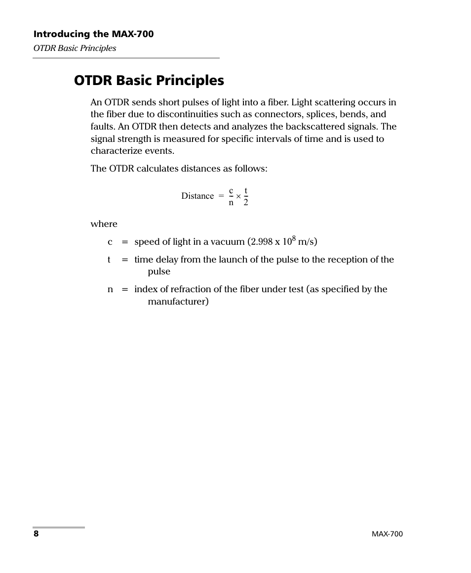 Otdr basic principles | EXFO MAX-710-P User Manual | Page 20 / 381