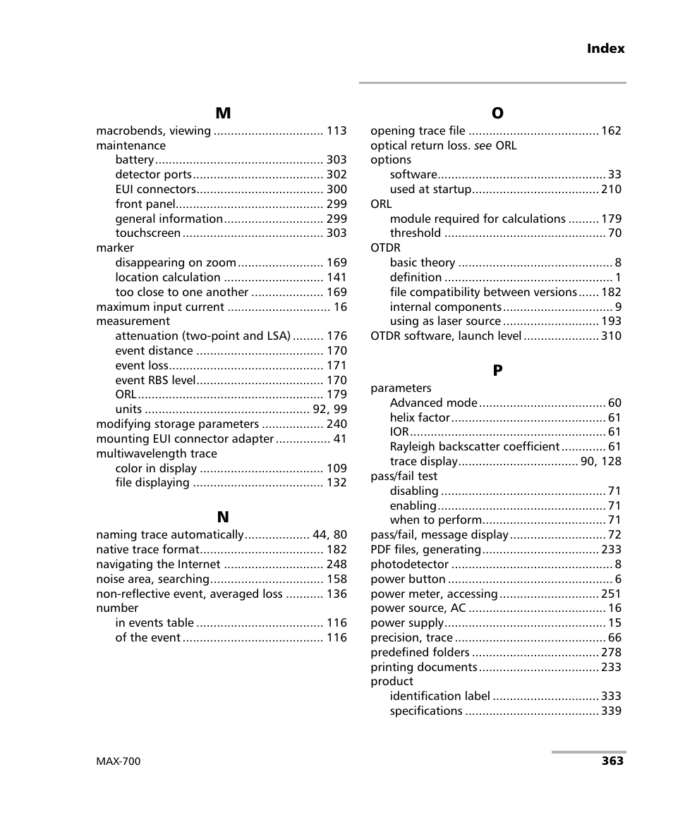 EXFO MAX-710-P User Manual | Page 375 / 381