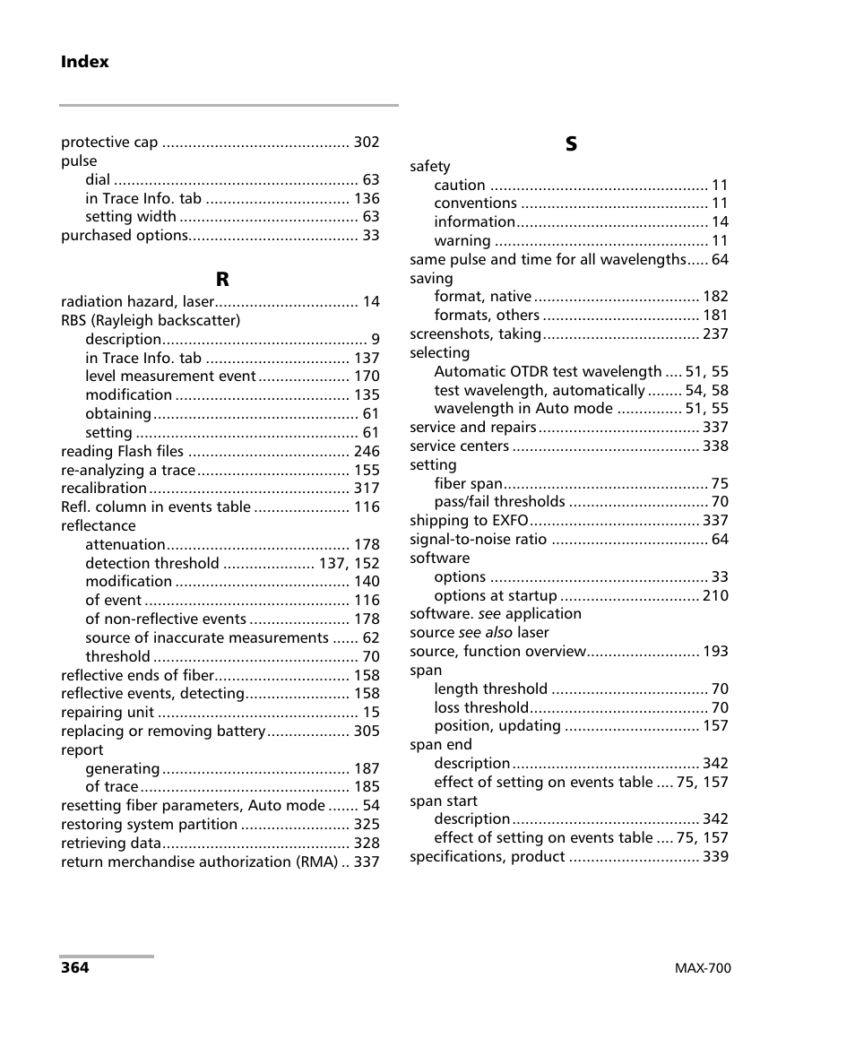 EXFO MAX-710-P User Manual | Page 376 / 381