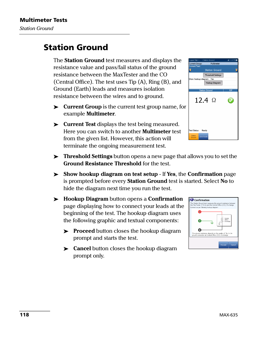 Station ground | EXFO MaxTester 635 User Manual | Page 126 / 355