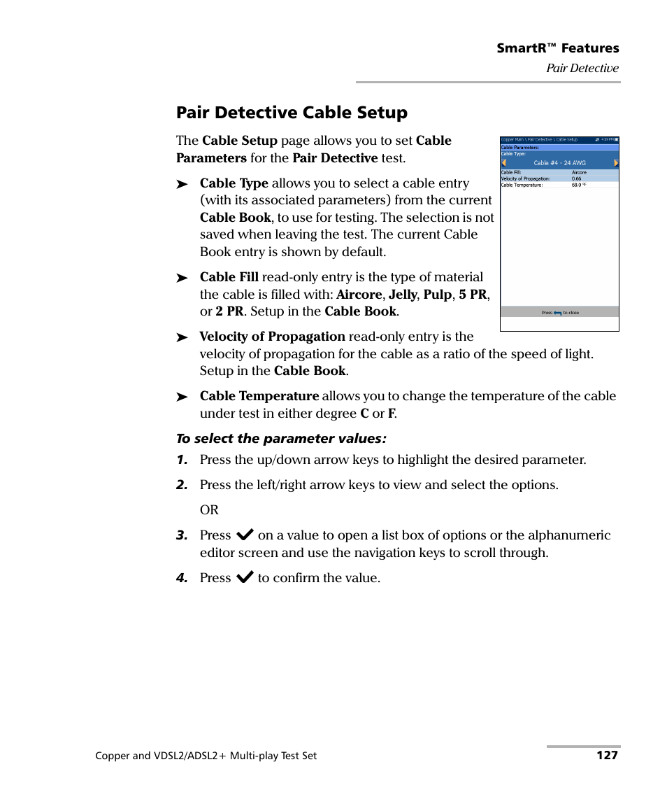 Pair detective cable setup | EXFO MaxTester 635 User Manual | Page 135 / 355