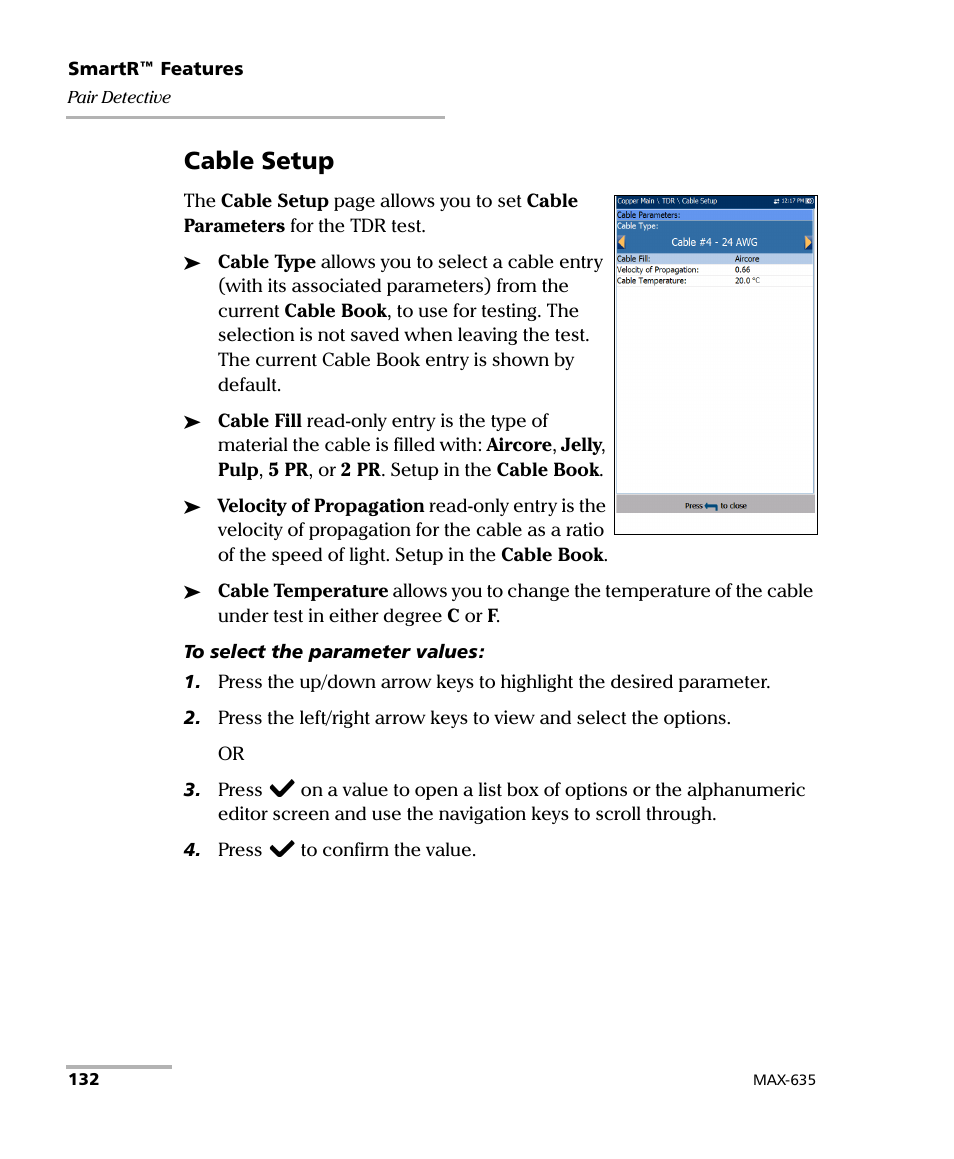 Cable setup | EXFO MaxTester 635 User Manual | Page 140 / 355