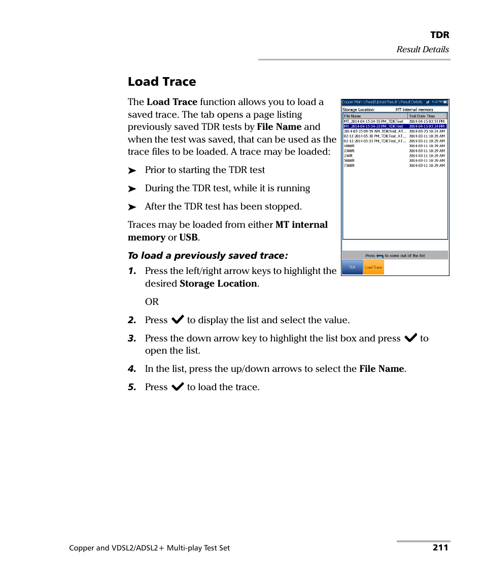 Load trace | EXFO MaxTester 635 User Manual | Page 219 / 355