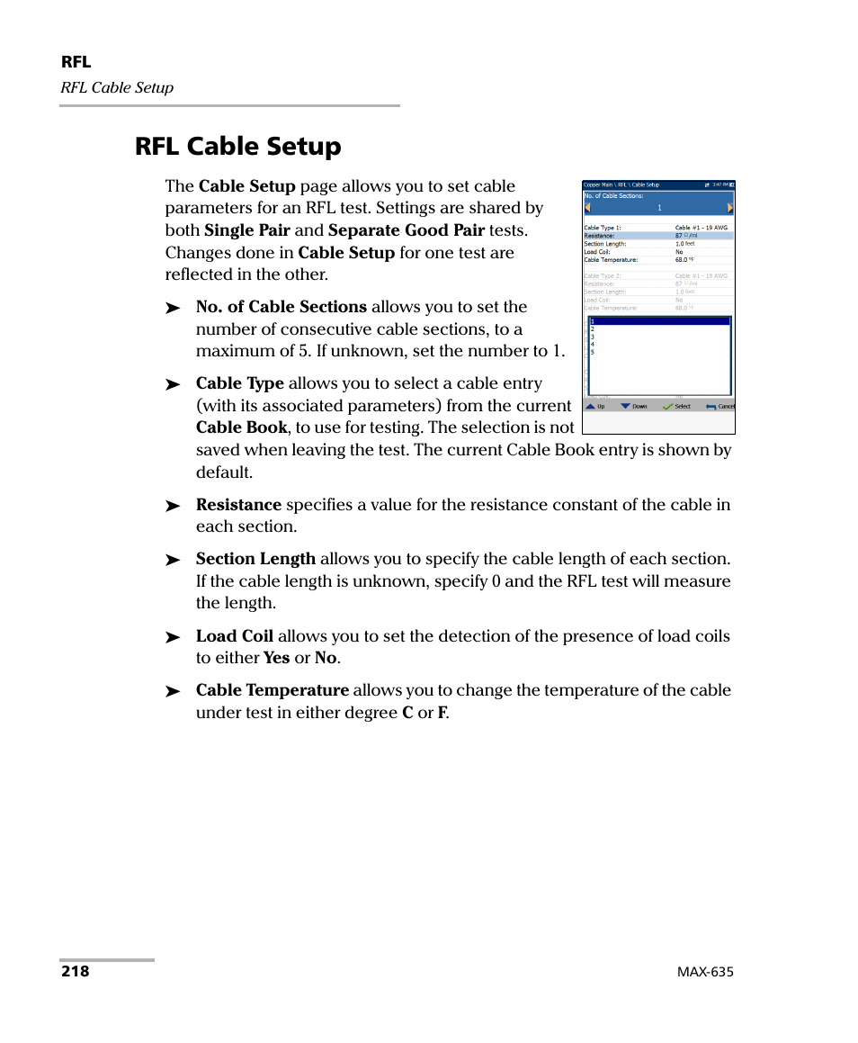 Rfl cable setup | EXFO MaxTester 635 User Manual | Page 226 / 355