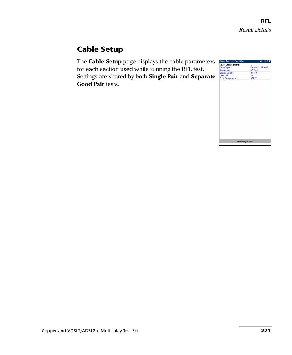 Cable setup | EXFO MaxTester 635 User Manual | Page 229 / 355