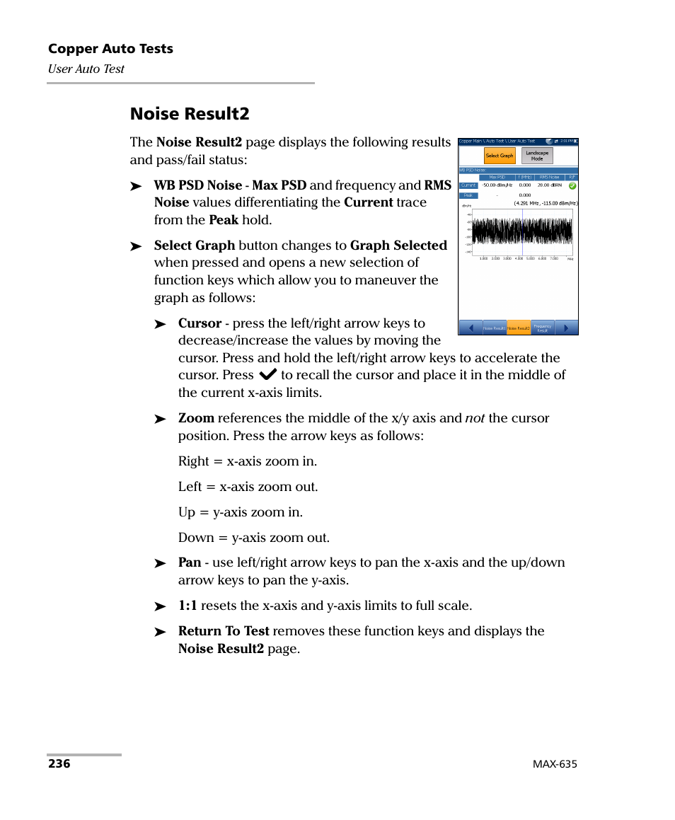 Noise result2 | EXFO MaxTester 635 User Manual | Page 244 / 355