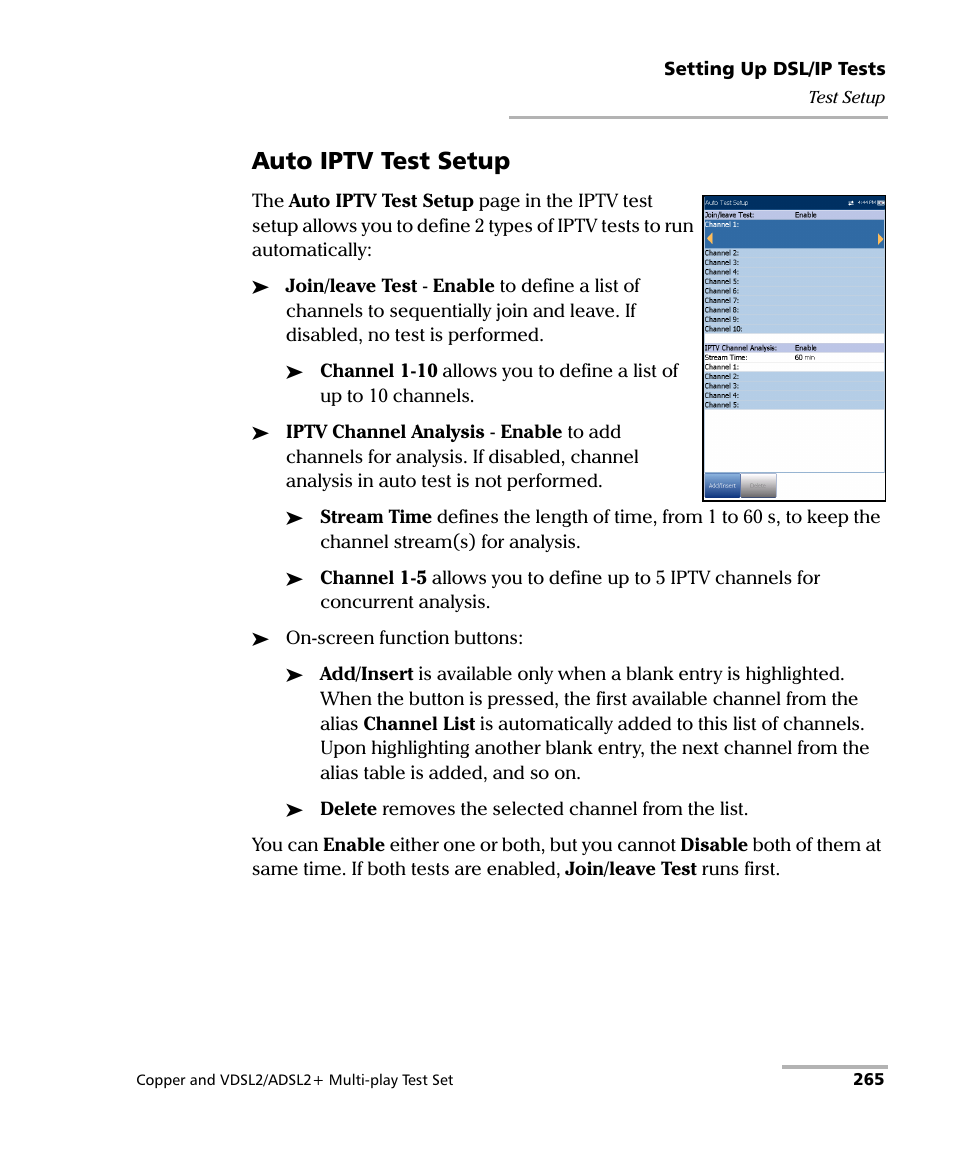 Auto iptv test setup | EXFO MaxTester 635 User Manual | Page 273 / 355