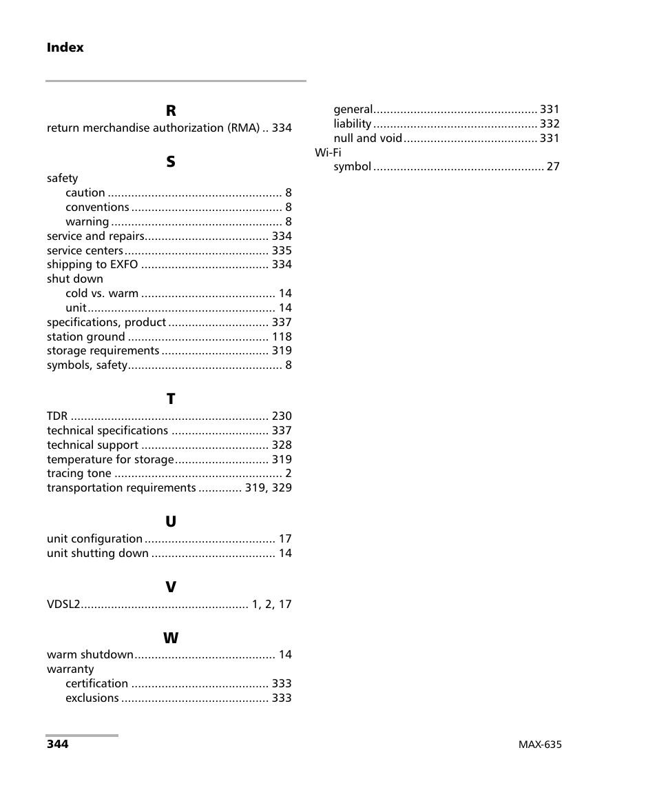 EXFO MaxTester 635 User Manual | Page 352 / 355