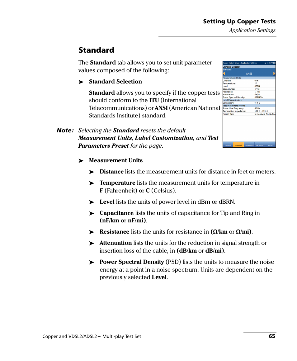 Standard | EXFO MaxTester 635 User Manual | Page 73 / 355