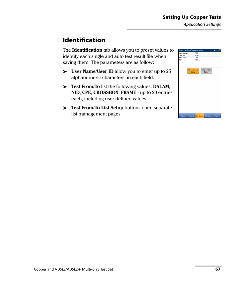 Identification | EXFO MaxTester 635 User Manual | Page 75 / 355