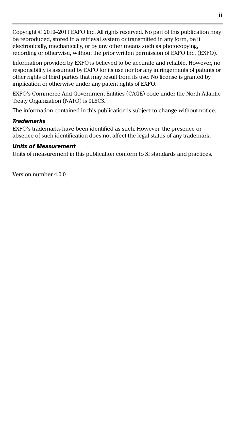 EXFO MaxTester DSL User Manual | Page 2 / 58