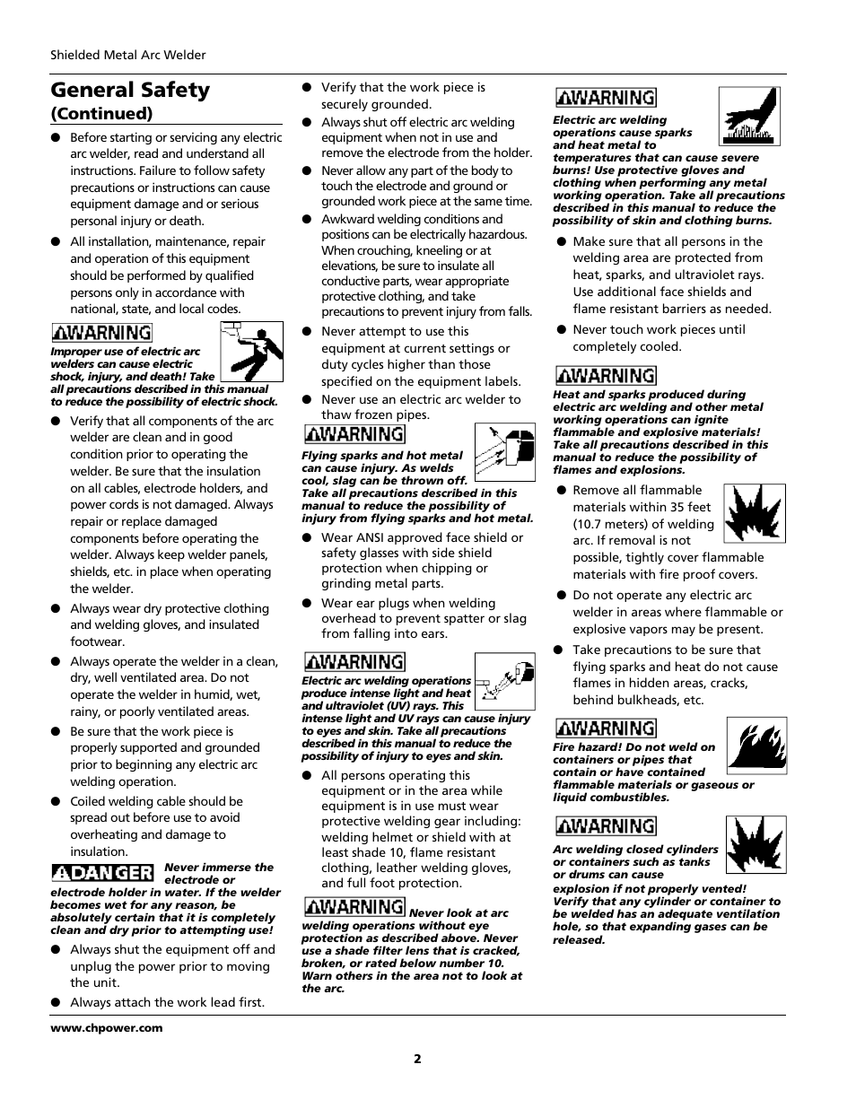 General safety | Campbell Hausfeld WS0990 User Manual | Page 2 / 36