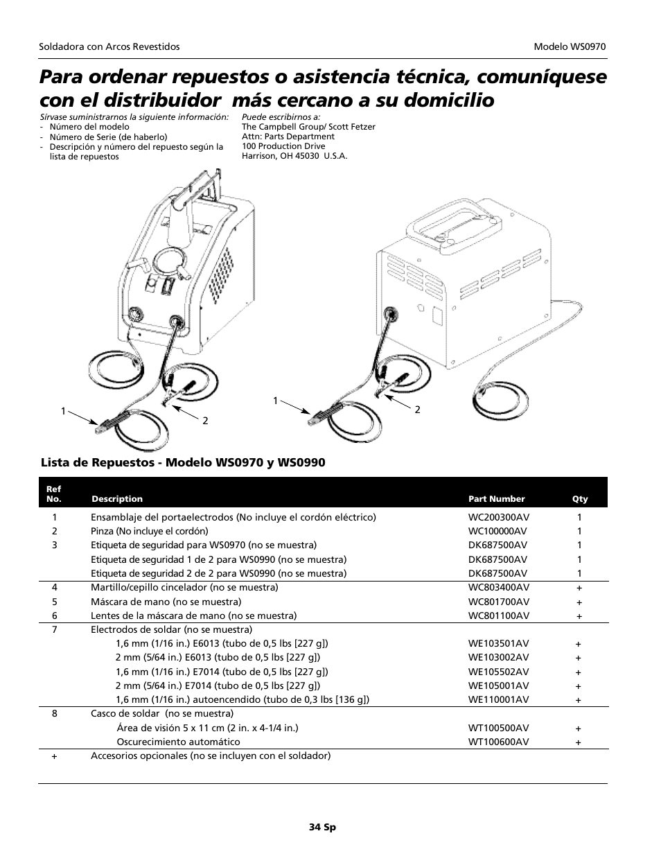 Campbell Hausfeld WS0990 User Manual | Page 34 / 36