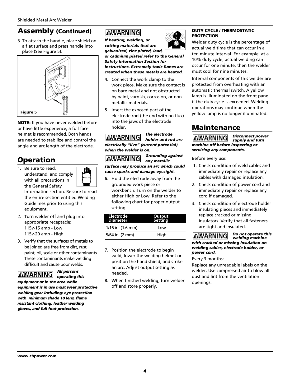 Assembly | Campbell Hausfeld WS0990 User Manual | Page 4 / 36