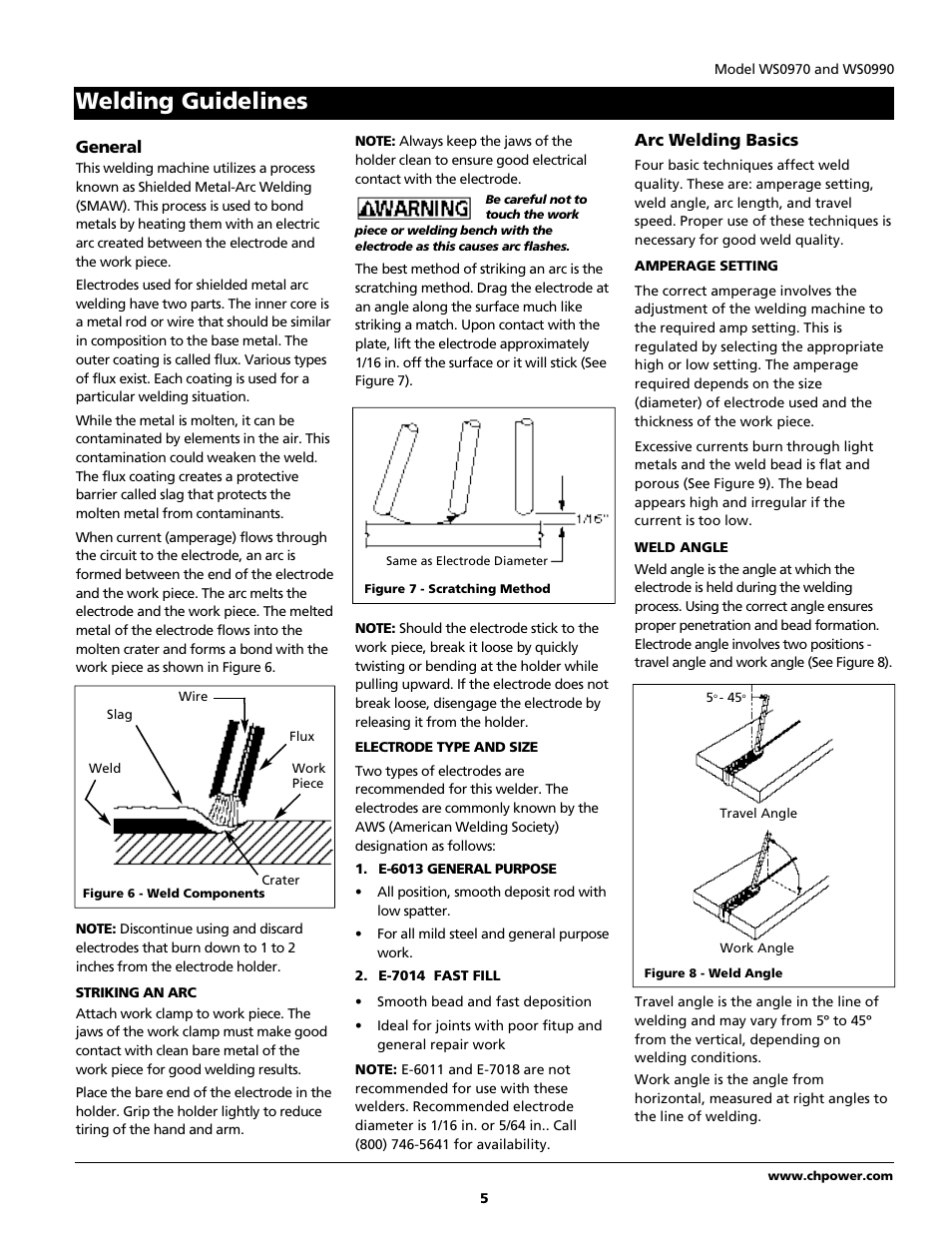 Welding guidelines | Campbell Hausfeld WS0990 User Manual | Page 5 / 36