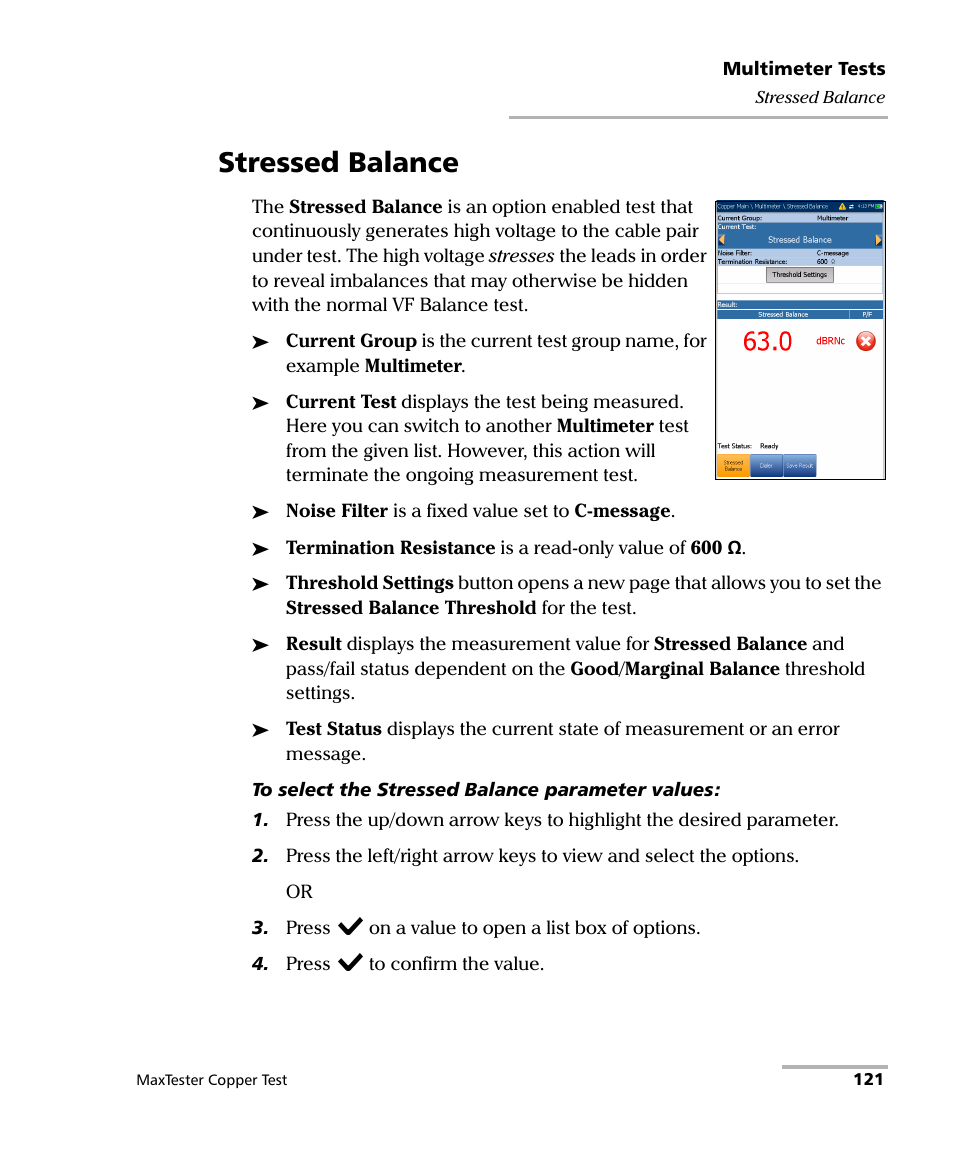Stressed balance | EXFO MaxTester MAX-610 User Manual | Page 129 / 281