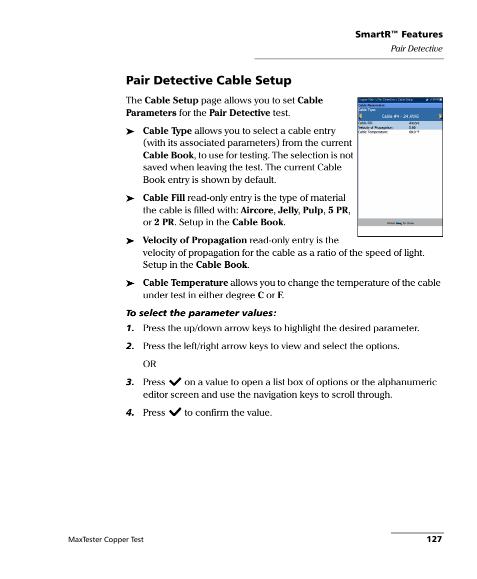 Pair detective cable setup | EXFO MaxTester MAX-610 User Manual | Page 135 / 281