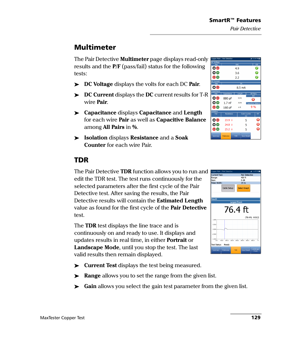 Multimeter | EXFO MaxTester MAX-610 User Manual | Page 137 / 281