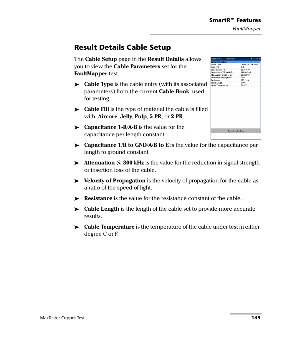 Result details cable setup | EXFO MaxTester MAX-610 User Manual | Page 147 / 281