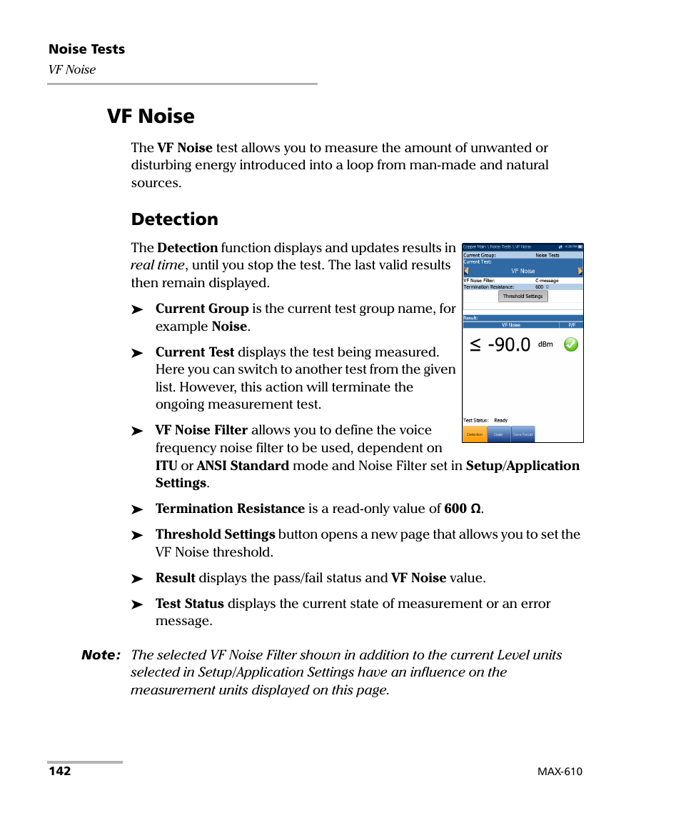 Vf noise, Detection | EXFO MaxTester MAX-610 User Manual | Page 150 / 281