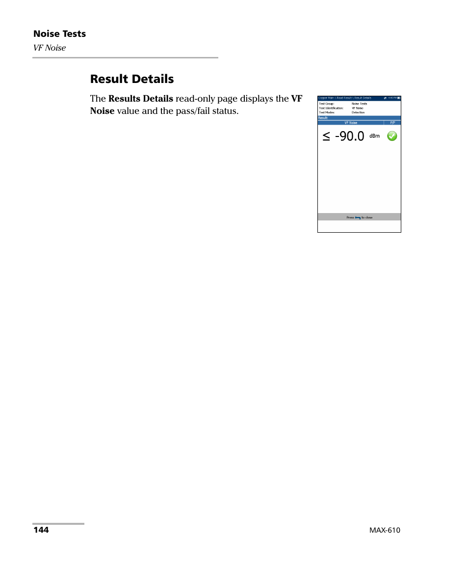 Result details | EXFO MaxTester MAX-610 User Manual | Page 152 / 281