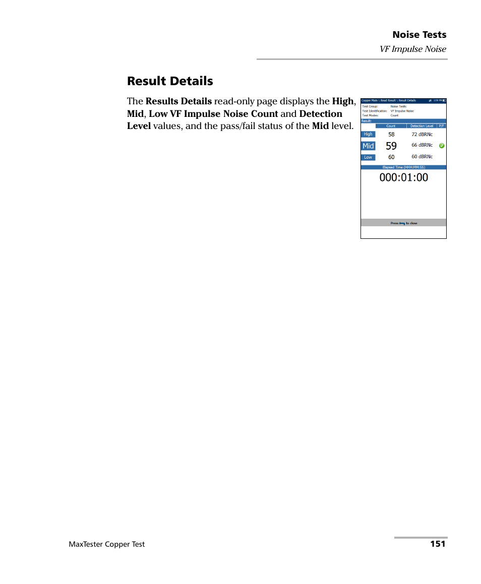 Result details | EXFO MaxTester MAX-610 User Manual | Page 159 / 281