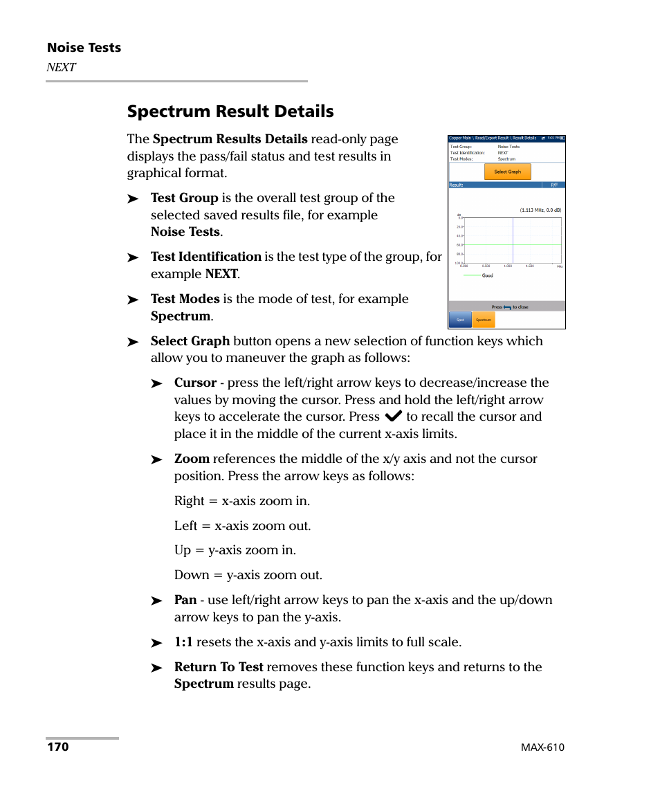 Spectrum result details | EXFO MaxTester MAX-610 User Manual | Page 178 / 281