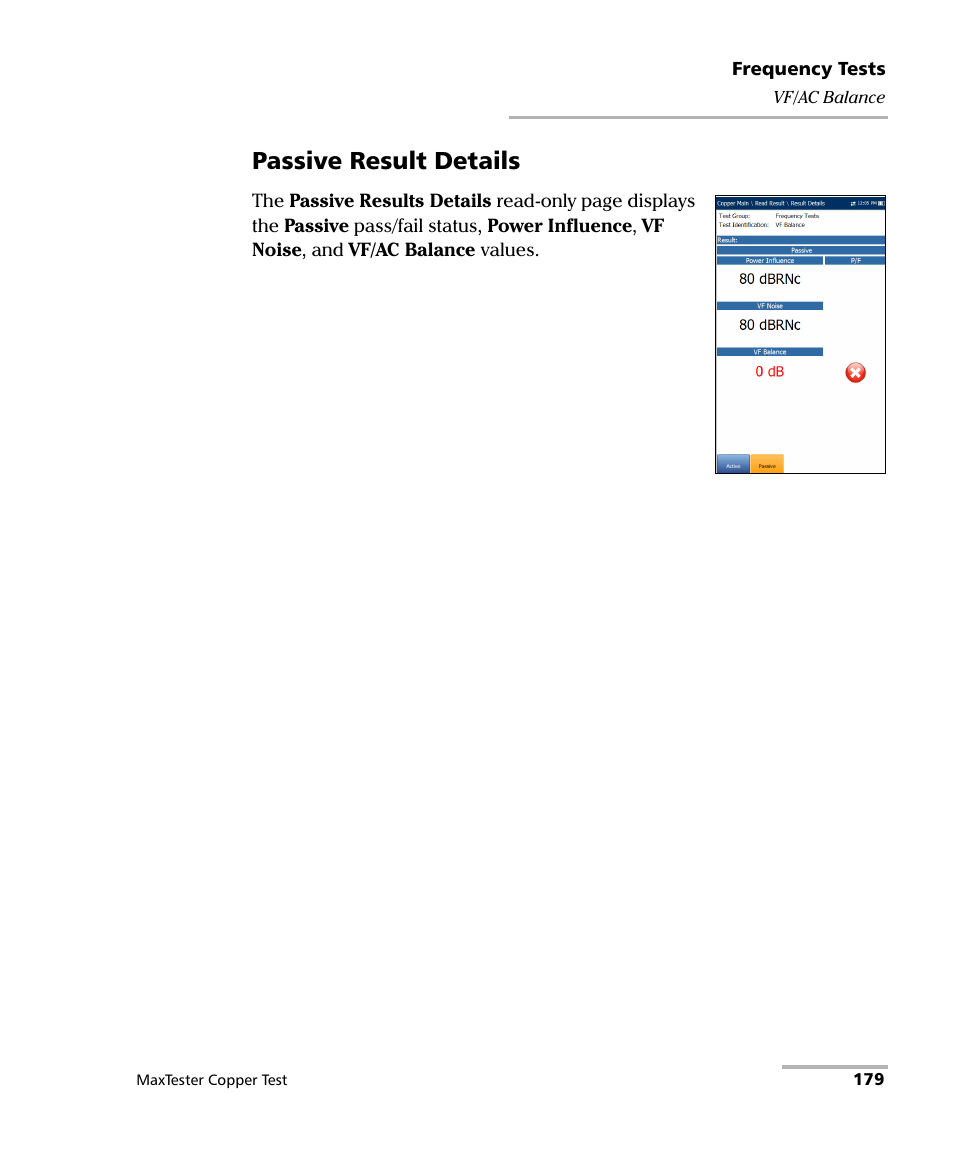 Passive result details | EXFO MaxTester MAX-610 User Manual | Page 187 / 281