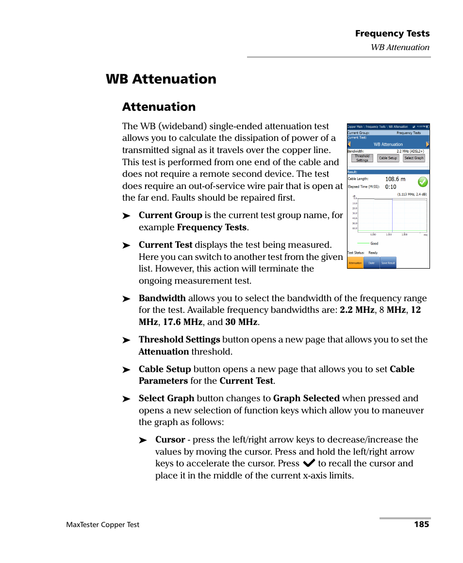 Wb attenuation, Attenuation | EXFO MaxTester MAX-610 User Manual | Page 193 / 281