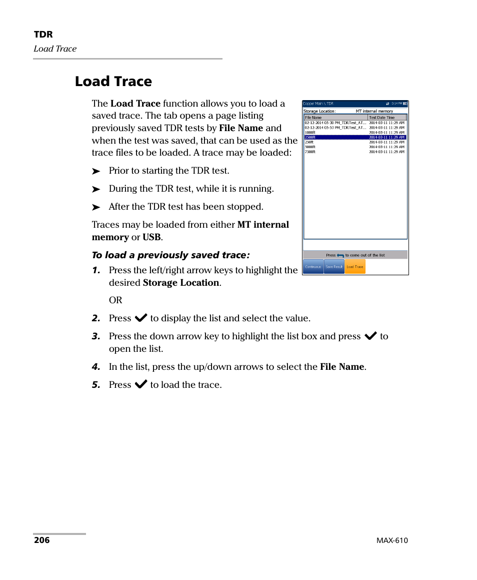Load trace | EXFO MaxTester MAX-610 User Manual | Page 214 / 281