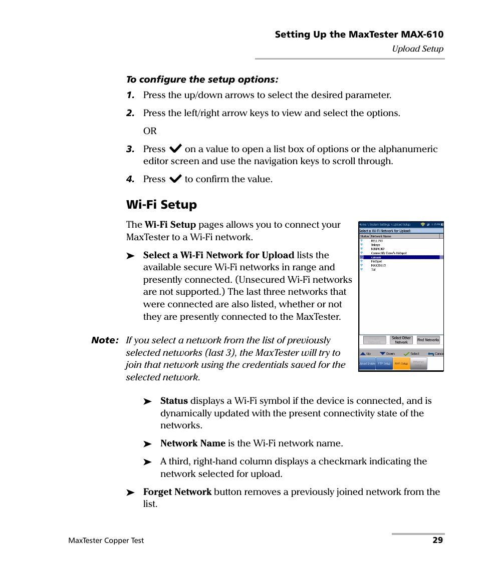 Wi-fi setup | EXFO MaxTester MAX-610 User Manual | Page 37 / 281
