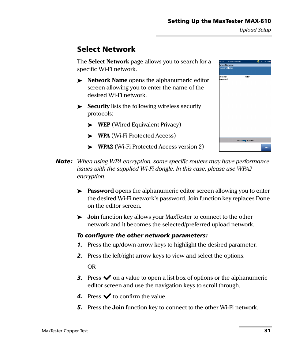 Select network | EXFO MaxTester MAX-610 User Manual | Page 39 / 281