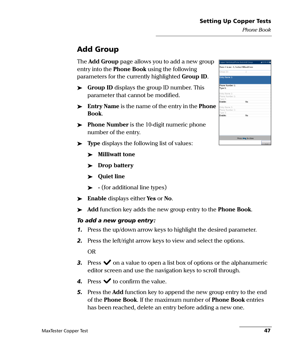 Add group | EXFO MaxTester MAX-610 User Manual | Page 55 / 281